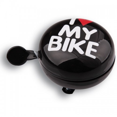 Дзвоник Green Cycle GCB-1058S I love my bike діаметр 80мм Чорний
