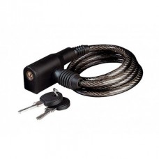 Замок OnGuard Lightweight Key Coil Cable Lock. Сталевий трос 120см х 8мм, з вініловим покриттям + 2 ключа, чорний